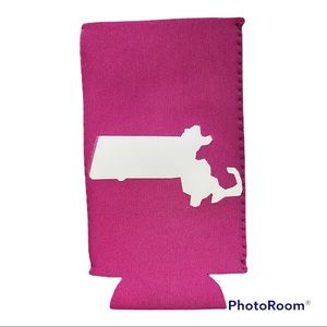Pink Slim Can Coozie - Massachusetts State Decal! Fits a White Claws, Truly etc.